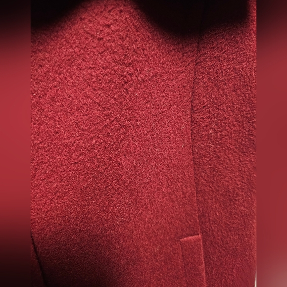 Gap Women's Wool Cranberry Red Trench Coat - Size Small - Picture 10 of 10